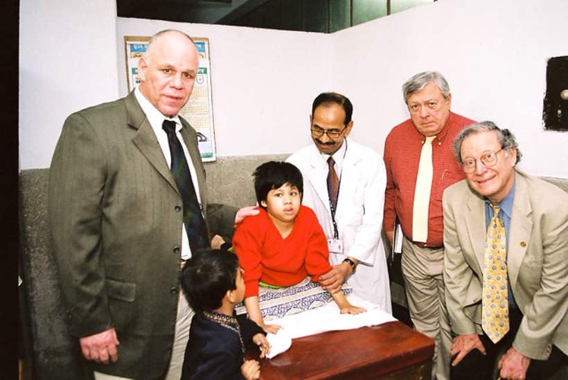 A child being examined by a doctor during a medical visit